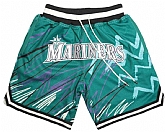 Men's Seattle Mariners Team Logo Green With Pocket Baseball Shorts,baseball caps,new era cap wholesale,wholesale hats